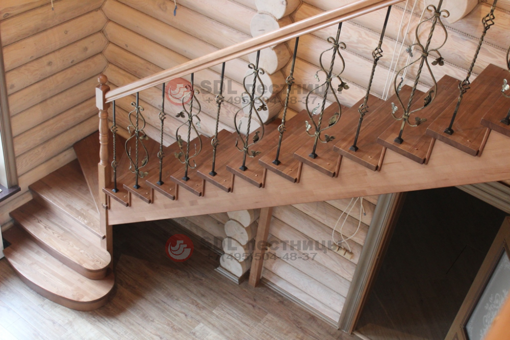 Деревянная лестница своими руками. Изготовление лестницы с забежными ступенями
